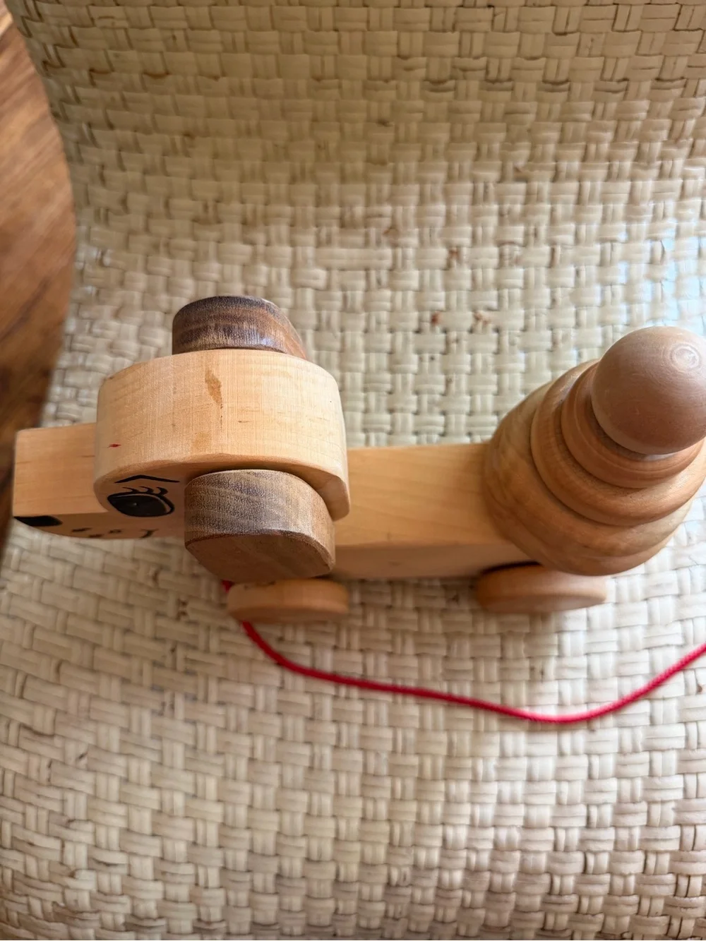 Wooden Dog Pull Toy Stackable Rings Woodstock Toymaket